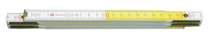 Metru tamplarie lemn 1 m alb-galben VOREL Metru tamplarie lemn 1 m alb-galben VOREL