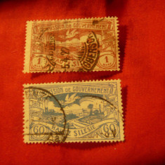 2 Timbre Haute Silesie 1920 60 pf si 1M stampilate