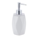 Dispenser Săpun Ceramică Design Diamant 330 Ml &ndash; Alb
