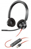 Casti Stereo Poly Blackwire C3320-M, Microsoft, Microfon, USB-A (Negru)