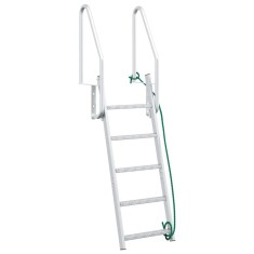 vidaXL Scară de doc Altele Manual Argintiu 58 x 77 x 191 cm Aluminiu