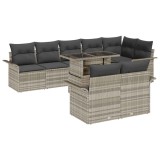 vidaXL Set de canapele pentru grădină 9 pcs Gri deschis Rattan poli 3357045