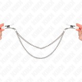 KINK - NIPPLE CLAMPS WITH 2 THIN CHAINS SILVER 20/23 CM, KINK NIPPLE GRIP