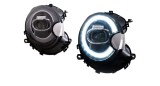 Set faruri Mini One/Cooper/Clubman/Clubvan/Coupe/Roadster/Cabrio, 07.2014, montare fata, stanga+dreapta, indicator dinamic; cu animatii; LED;
