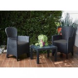 ProGarden Set de grădină &bdquo;Akita&rdquo; cu perne, 3 piese, antracit