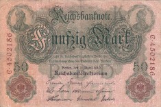 GERMANIA 50 marci 1910 VF!!!