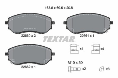 TEXTAR 2266001 Q+ set placute frana,frana disc foto