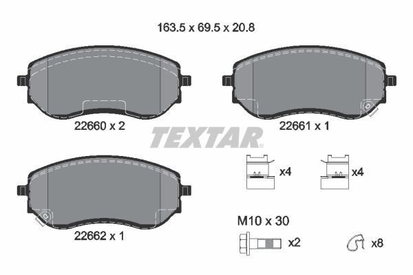 TEXTAR 2266001 Q+ set placute frana,frana disc