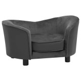Cumpara ieftin Canapea de caini gri inchis 69x49x40 cm, plus/piele ecologica