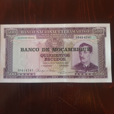 Bancnota Mozambic 500 Escudos ,1967-UNC foto