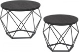 Cumpara ieftin Set 2 masute de cafea Vasagle Gri inchis 60x60x45 cm