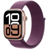 Apple Watch 10, GPS, Cellular, Carcasa Rose Gold Aluminium 42mm, Plum Sport Loop