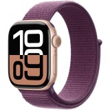 Apple Watch 10, GPS, Cellular, Carcasa Rose Gold Aluminium 42mm, Plum Sport Loop