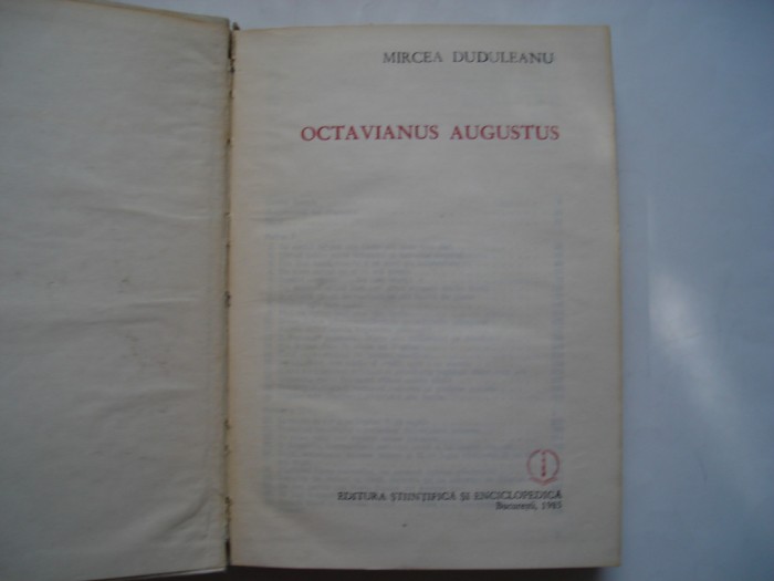 Octavian Augustus - Mircea Duduleanu