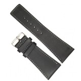 Cumpara ieftin Curea Ceas Piele Neagra Handmade 30mm 34mm Cusatura Gri, Prindere Dreapta, Romania
