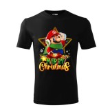 Tricou Personalizat de Craciun cu Personaj de Joc Video si Mesaj Merry Christmas