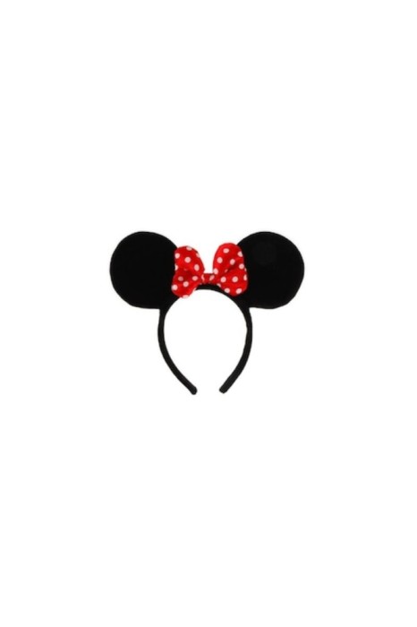 Bandă de păr Minnie cu urechi și fundă roșie