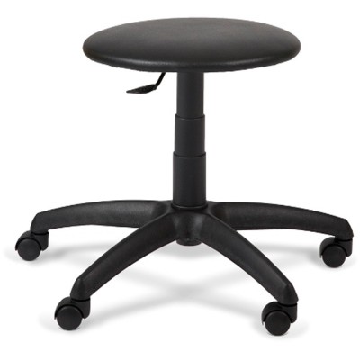 Scaun laborator operational, rotativ, baza polipropilena, piele ecologica, inaltime ajustabila, 100 kg, negru foto