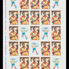 2001 Romania - Gheorghe Hagi coala de 18 marci + 7 viniete LP 1548 b, MNH