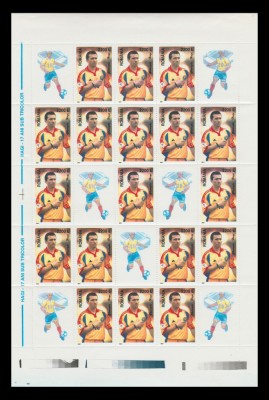 2001 Romania - Gheorghe Hagi coala de 18 marci + 7 viniete LP 1548 b, MNH foto