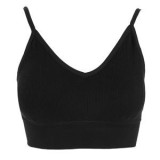 Bustier Neagră fără cusături cu bretele subtile pentru femei, CMCLASS
