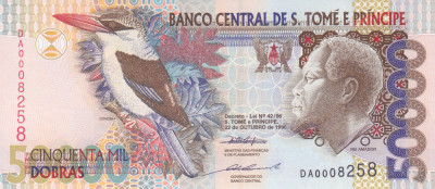 Bancnota Sao Tome si Principe 50.000 Dobras 1996 - P68a UNC ( nr. mic de serie ) foto