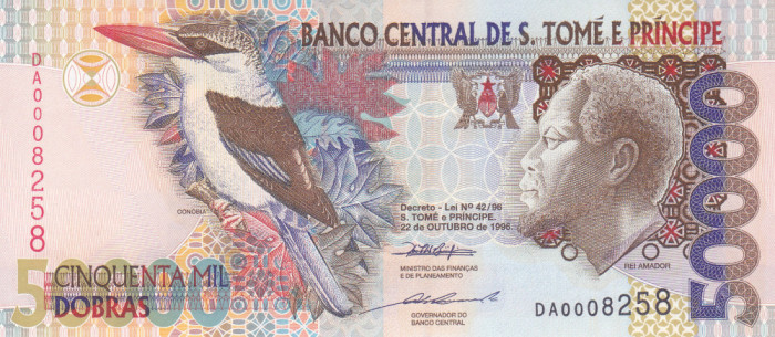 Bancnota Sao Tome si Principe 50.000 Dobras 1996 - P68a UNC ( nr. mic de serie )