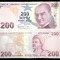 TURCIA 200 LIRE 2009 ( 2023 ) prefix G , UNC [1] P- 227f , necirculata