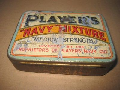 A338-I- Players Navy mixture Cutie tabac veche tutun metal interbelica. foto