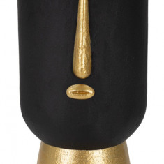 Vaza, Tribal -D, Mauro Ferretti, Ø21 x 45 cm, polirasina, negru/auriu