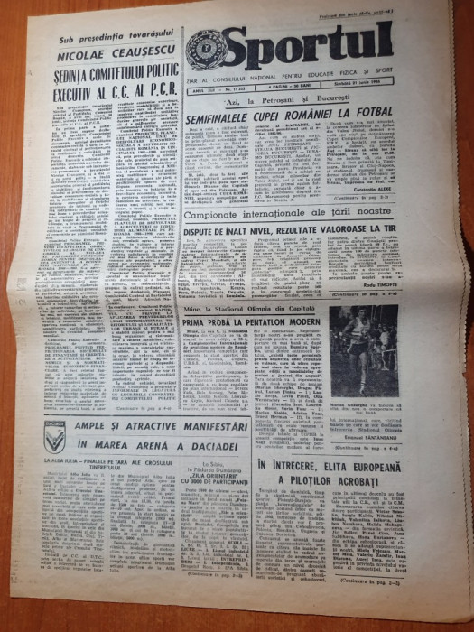 sportul 21 iunie 1986-campionatul mondial de fotbal,semifinalele cupei romaniei