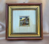 TABLOU MICUȚ VINTAGE PICTAT MANUAL PE FOAIE DE AUR
