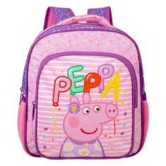 Ghiozdan pentru fete, gradinita, model Purcelusa Peppa, 27x11x30 cm, roz cu mov foto