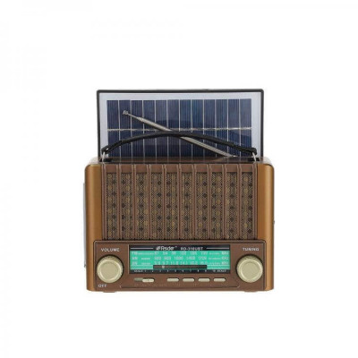 Radio portabil cu incarcare solara, FM, AM, SW, bluetooth, MP3, USB, Card tf, foto