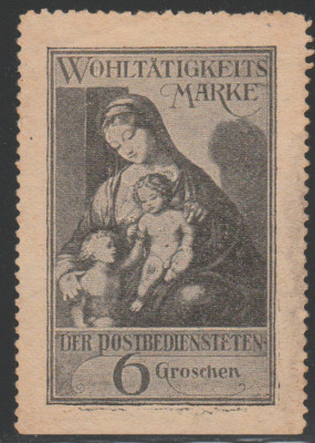 1924 Austria - Vigneta de caritate - Grefierul postal, vinieta straina foto