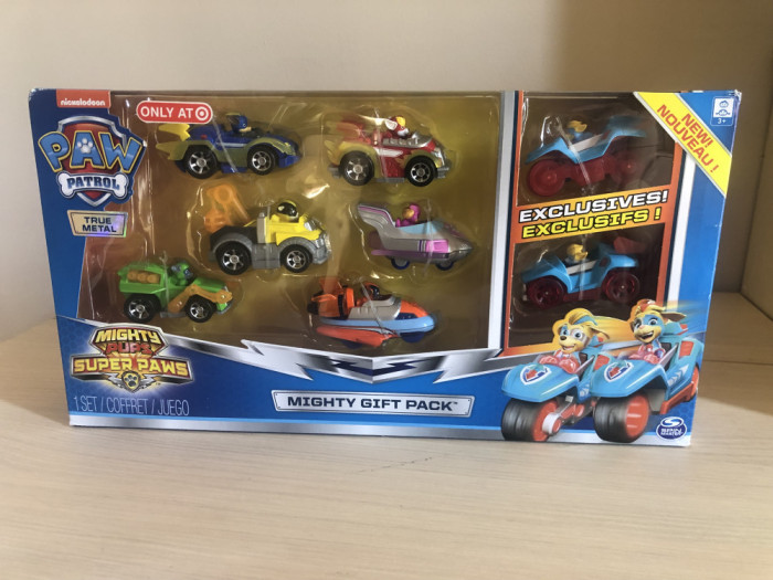 Jucarie PAW PATROL Mighty Pups Super Paws True Metal Cars Gift Pack