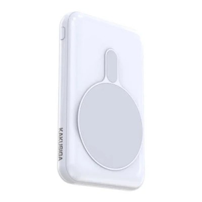 Baterie Portabila 10.000mAh cu incarcare Wireless Fast Charge Kakusiga KSC-709, Alb foto