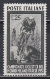 Italia 1951 - Campionatul Mondial de Ciclism, Milano, Cota 12 EURO, MNH