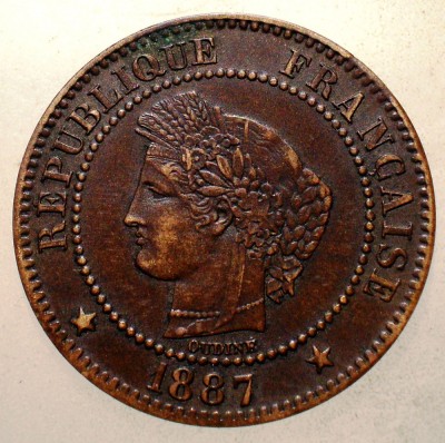 F.321 FRANTA CERES 2 CENTIMES 1887 A foto