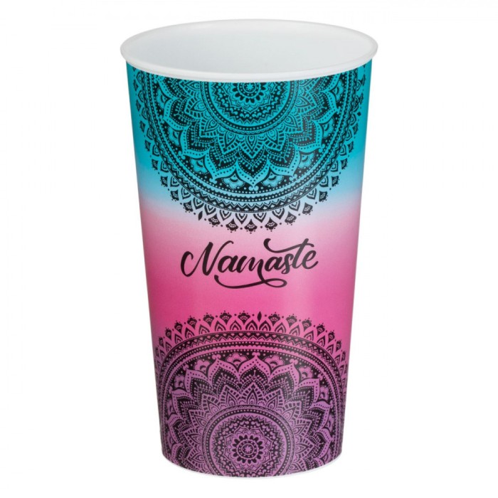 Pahar Plastic Mandala, Namaste, Multicolor, Capacitate 0,65L