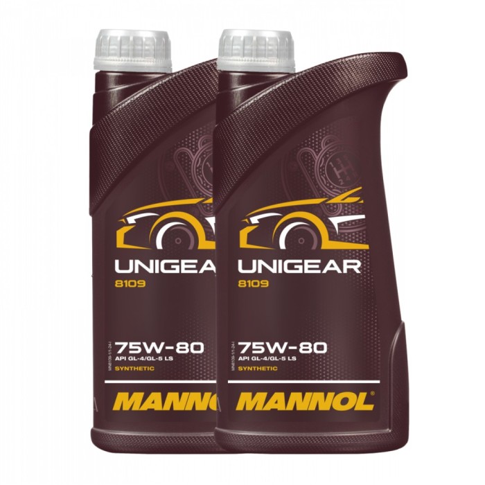 Pachet 2 litri Ulei Transmisie MANNOL Unigear 75W-80 - GL-4 GL-5 LS, Sintetic Universal (Energy-Saving)