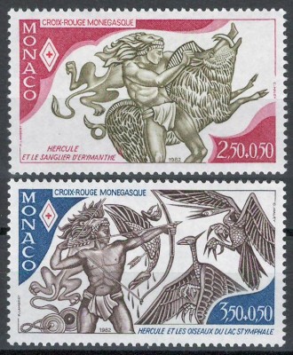 Monaco 1982 Mi 1551/52 MNH - Crucea Roșie: Muncile lui Heracles (II) foto
