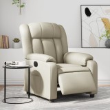 VidaXL Fotoliu rabatabil electric, crem, piele ecologică 3205251