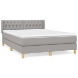 Cumpara ieftin Pat continental, gri deschis, 140x200 cm, material textil