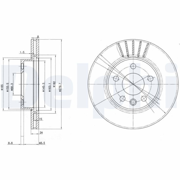 DELPHI BG3417 Disc frana