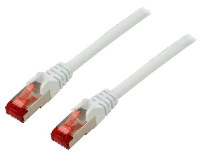 Cablu patch cord S/FTP Cat6 alb 1m