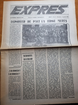 ziarul expres 30 martie-5 aprilie 1990-geo bogza,evenimentele de la targu mures foto