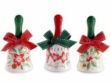 Cumpara ieftin Set 3 clopotei Craciun ceramica textil multicolor GR 5x10 cm