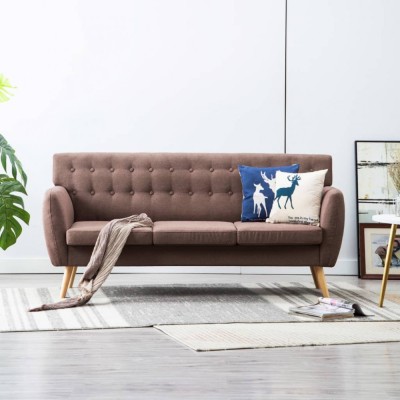 Gossi canapea cu 3 locuri, material textil, 172 x 70 x 82 cm, maro foto