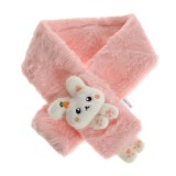 Fular pufos roz pentru copii cu iepuras